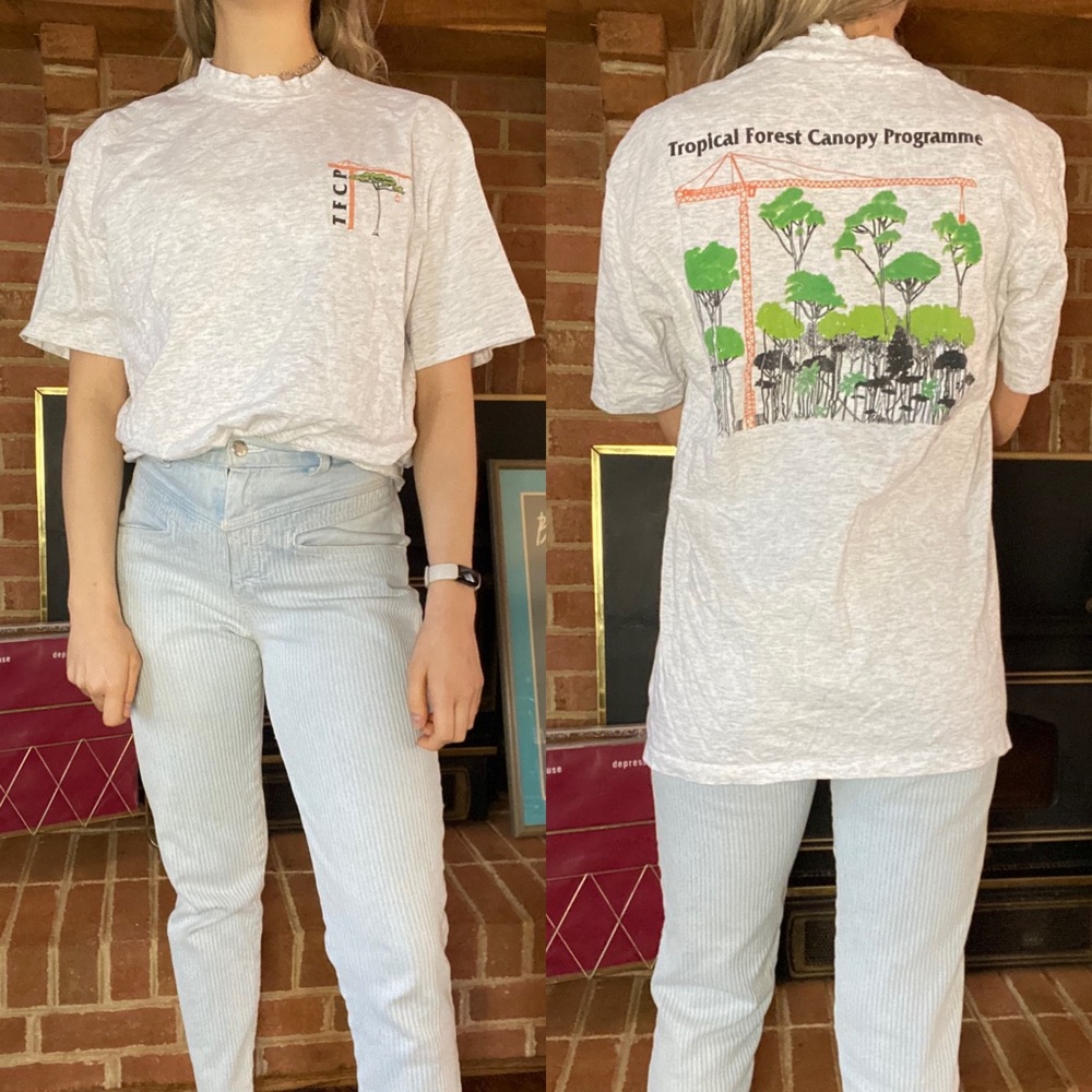 Vintage 90s Single Stitch Tropical Forest Canopy Programme Environmental…